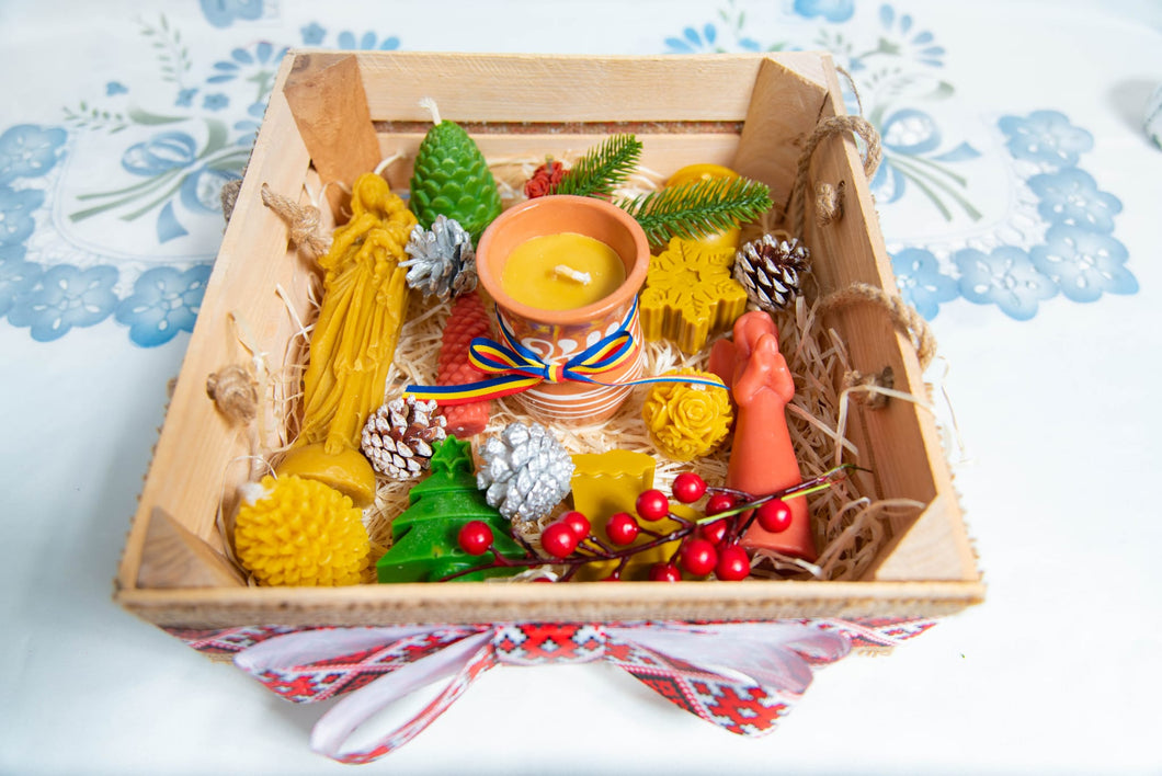 Coffret cadeau en panier